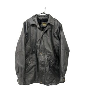 Modal by‎ New York Black Genuine Leather Jacket Men's Size Large